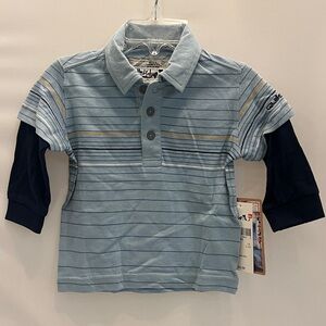 Quiksilver Light Blue Striped Kids Polo